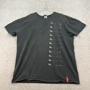 Vintage Air Jordan Black T-shirt History Of Sneakers Nike Y2K Shoes Size XXL Men